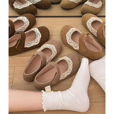 Туфли рыбака 2025 новые на плоской подошве ретро французские Мэри Джейн женские туфли весна и осень мягкая подошва универсальные Дуду одинарные туфли дети