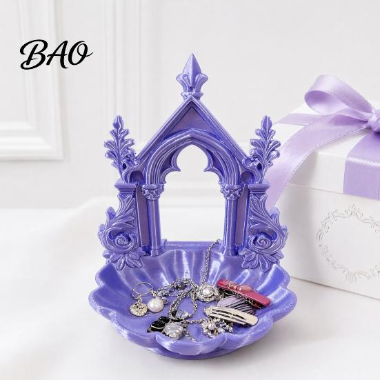 Hairpin Organizer Tray Jewelry Storage Tray, with Gothic Arch Pearlescent Design, Small Perfume And Lipstick Themed Organizer, for Rings Earrings
