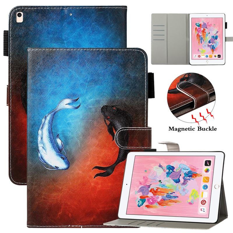 Защитный чехол для всего тела с мультяшными животными и цветами с художественным принтом для iPad 10,2, iPad 10,5, iPad 5, 6, 7, 8, 9, iPad mini 1, 2, 3, 4, 5, 6, откидная крышка с держателем-подставкой