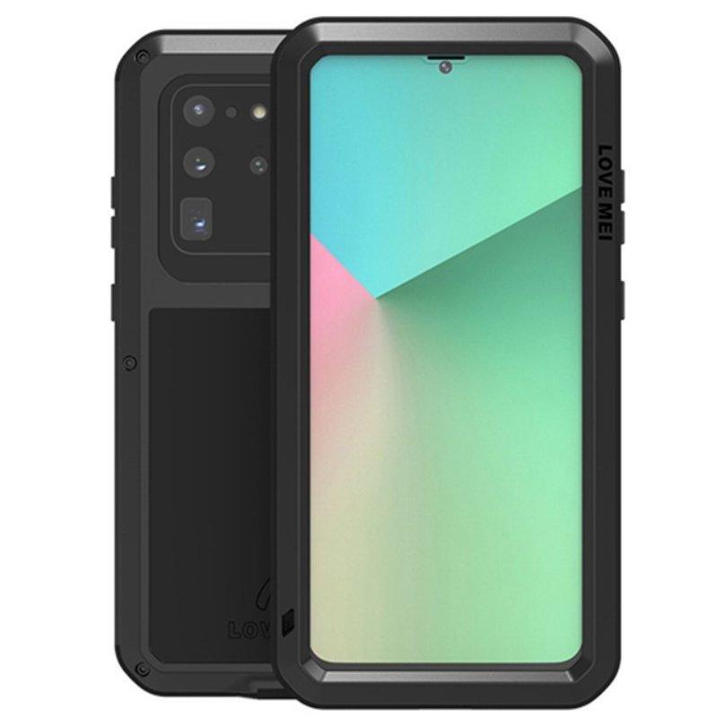 Love Mei Case for Samsung Galaxy S20 Ultra, Armored with Glass, Black