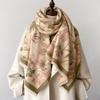 Fashion Floral Scarf Winter Women Pashmina Shawls Lady Wraps Thick Warm Blanket Female Bufandas Stoles Office Travel