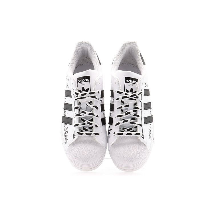 adidas Superstar Sharpie Pack — Бело-черные кроссовки унисекс с граффити Cloud-White Core-Black GV9804