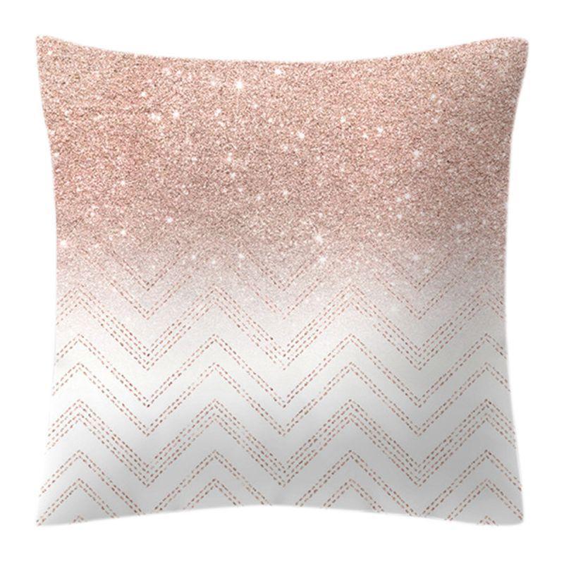 Luxurious Pillow Case Rose Gold Geometric Pineapple Glitter Cushion Cover For Stylish Home Decor