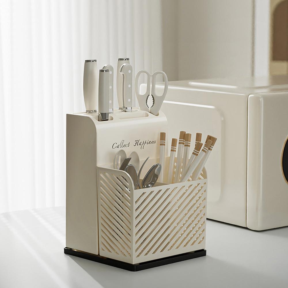 Многофункциональная подставка для хранения ножей, держатель для кухонных ножей с корзиной для палочек для еды, сушилка для хранения столовых приборов, органайзер для посуды