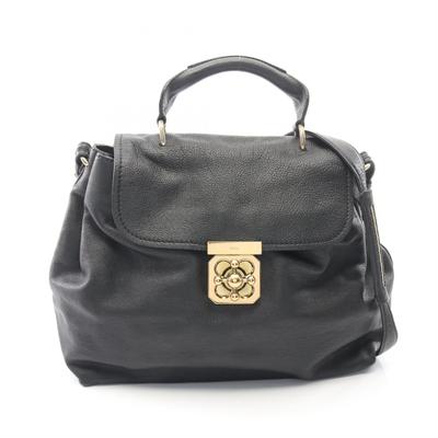 Used Elsie 2WAY Handbag Leather Black Used Women