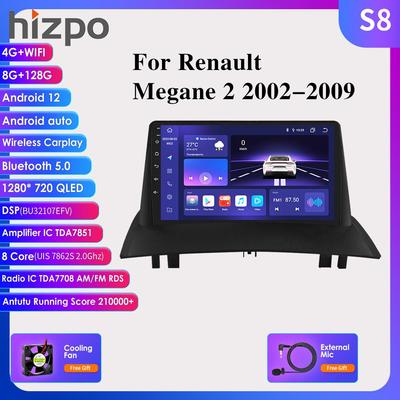 Система 7862 2din Android Autoradio для Renault Megane 2 2002-2009 Автомобильный радиоприемник Мультимедийный видеоплеер Интеллектуальный экран GPS-навигация Головное устройство Carplay 4G