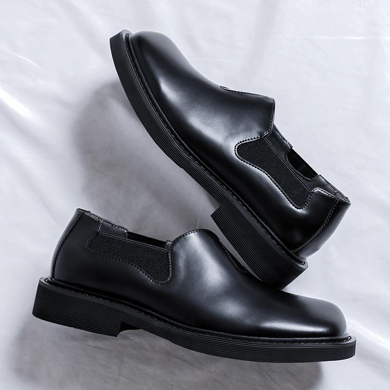 Casual Leather Dress Shoes Man Men High Sole Platform Japan Harajuku Korean Streetwear Fashion Business Wedding Leather Shoes