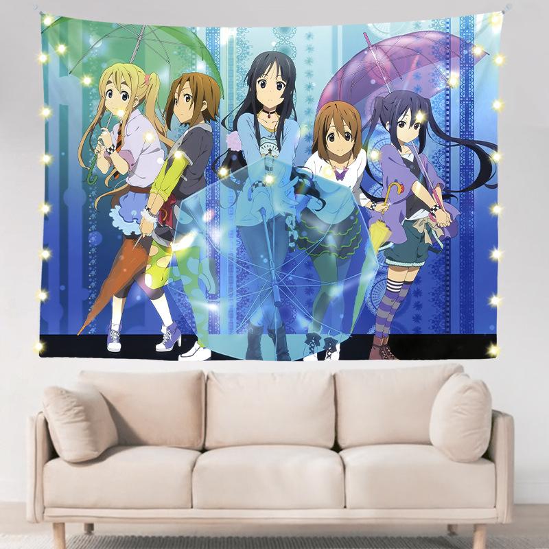 Легкий роман для девочек в общежитии, двухмерное аниме, настенное украшение для спальни, тканевое подвесное одеяло