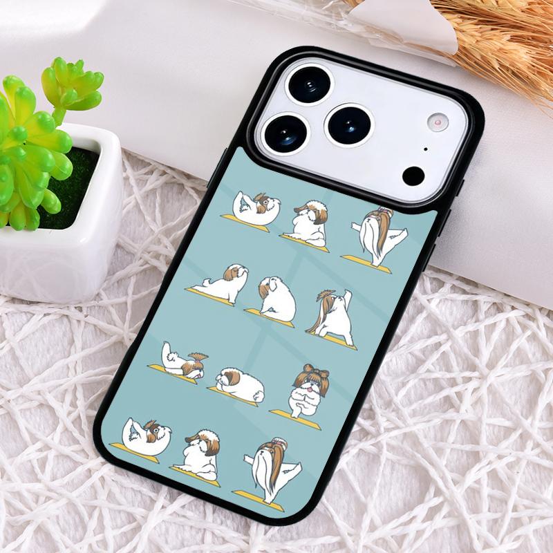 Мультяшная собака Ши-тцу мягкий чехол для телефона для iPhone 17 Air 16 15 11 12 14 13 Pro Max ударопрочный чехол