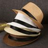 Fashion Gangster Cap Wide Brim Jazz Dress Hat Straw Panama Cap Sun Hat Cowboy Fedora Hat