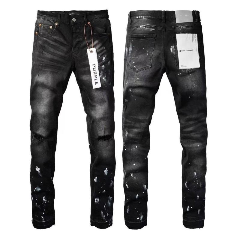 Mens Slim Fit Jeans Streetwear Distressed Embroidered Denim Pants Youth