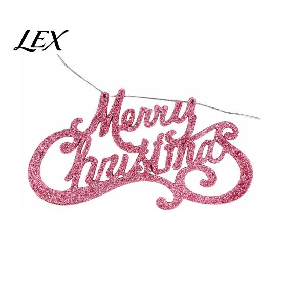 Xmas Tree Hanging Decorations Merry Christmas Letter Sign for Tree, Glitter Plastic Gift Packaging Accessories Ornaments, Sparkling Letters