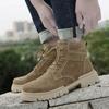 Модная брендовая повседневная обувь из натуральной кожи для мужчин в британском стиле, нескользящие, удобные ботильоны, теплые плюшевые туфли для путешествий и пустыни