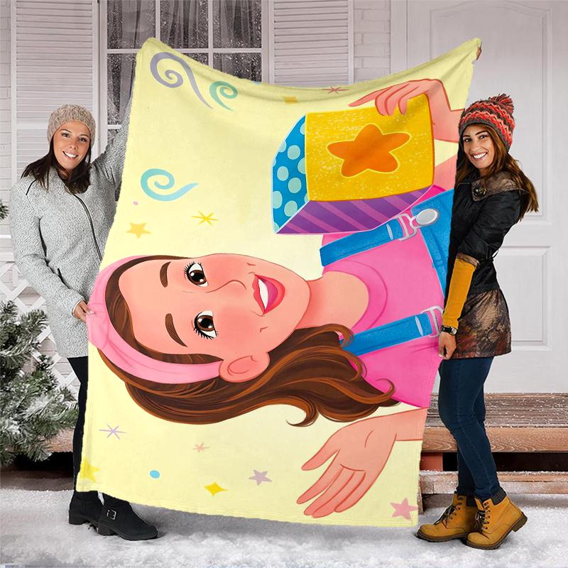 Ms. Rachel Theme Printed Blanket - Perfect for Couch, Bed, Travel & Outdoor Use | Machine Washable, Cozy & Durable.