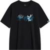 Футболка с коротким рукавом и круглым вырезом Li Ning X Disney Stitch Collaboration, удобная футболка с рисунком из мультфильма, мужские футболки черного цвета AHST497-2
