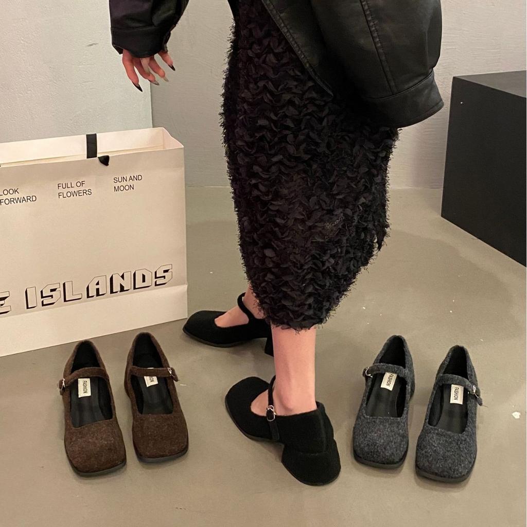 French Mary Jane Single Shoes Women's 2025 Spring New British Style Thick Heel Late Evening Wind Temperament High Heel Small Leather Shoes Women