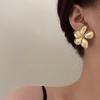 European and American Exaggerated Golden Flower Earrings Alloy Metal Geometric Earrings for Women
