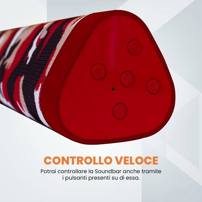 Barre De Son - TECHMADE - TM-A15-CAMR - Sans Fil - Camouflage Rouge - Haut-Parleur Portable