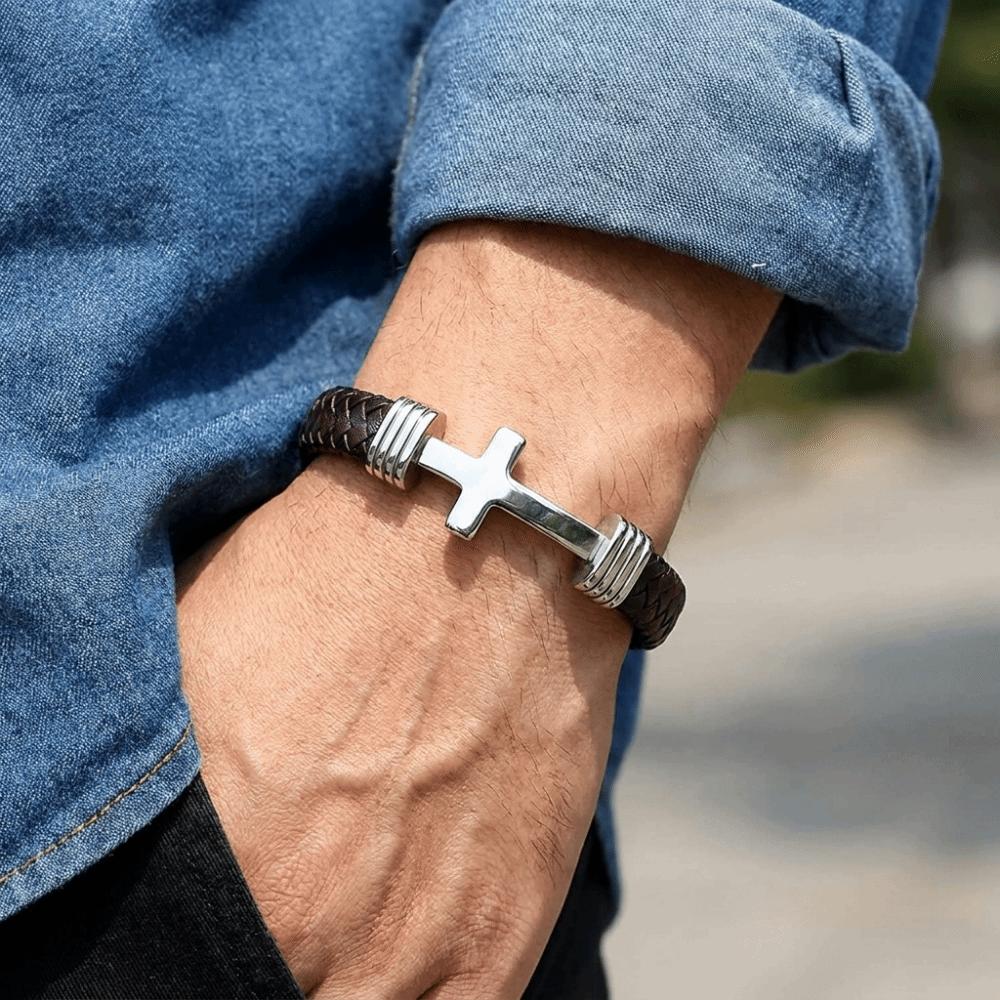 Multi-Strand Braiding Magnetic Clasp Bracelet Christian Bracelet Gift for Boyfriend