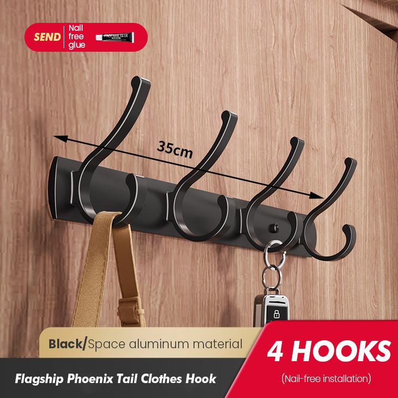 Настенная вешалка-крючок для одежды с высокой грузоподъемностью в спальне, гардеробной, без сверления отверстий
