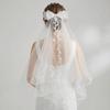 Polyester Bow Veil Hair Hoop Mesh Bridal Tulle Portable Girls Head Gauze  Birthday Headdress