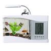 Fish Tank Mini Aquarium Beta Self Cleaning With LED Light LCD Display Screen And Clock Fish Tank For Office Home Decoration