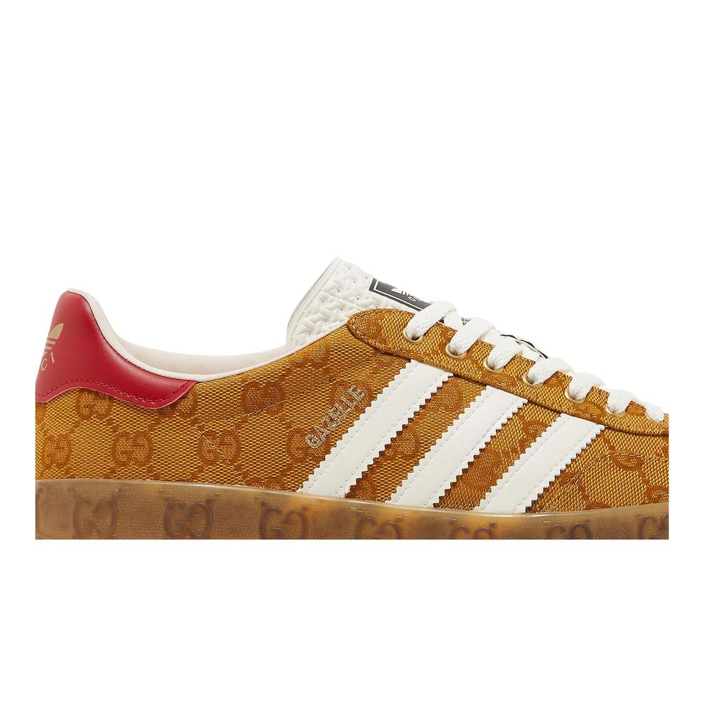 Gucci Женские Gazelle 'GG Monogram' (женские размеры) Бежевые / Коричневые кеды для скейтборда 707868 UWV20 7162