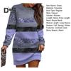 Women Fall Winter Dress Striped Color Block Shiny Sequin Loose Round Neck Long Sleeve Above Knee Length Soft Patchwork Mini Dress