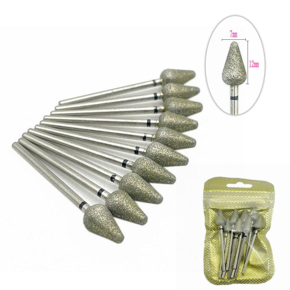 10 шт./упак. сверло для ногтей, полировщик, алмазные сверла для ногтей, вращающиеся насадки для электрического маникюрного аппарата, фрезы, заусенцы, инструменты для дизайна ногтей, аксессуары