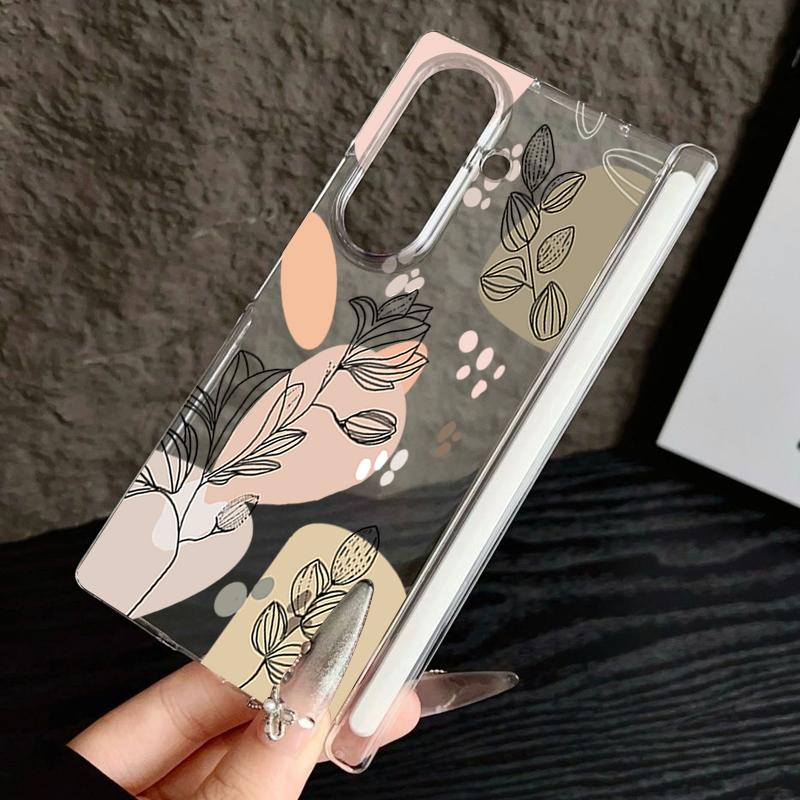 Магнитный чехол для телефона Samsung Galaxy Z Fold 7 6 5 Fold7 Fold6 Fold5 5G Цветочный узор Прозрачный противоударный чехол