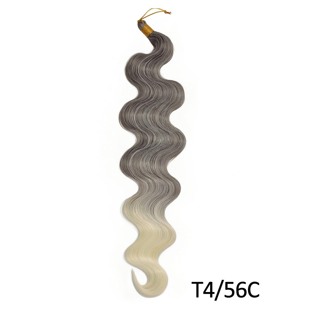 Synthetic Braiding Hair Bulk 24inch Body Wave Hair Bundles Burgundy Water Wave Crochet Braids Hair Boho Twist Braids