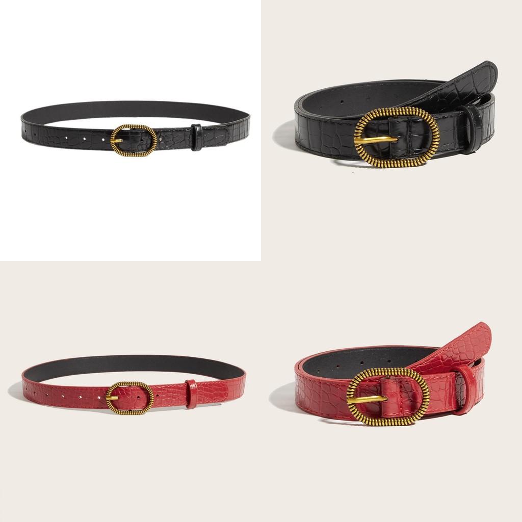 Ретро Y2k Женский кожаный ремень с дизайном компаса на резьбе для повседневной джинсовой одежды