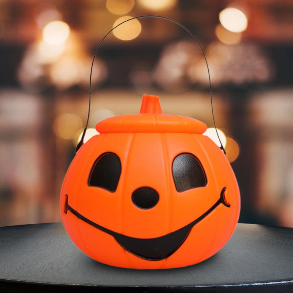 Pumpkin Bucket Party Supplies Decorative Portable Candy Holder Trick or Treat for Holiday