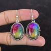Серьги Rainbow Solar Quartz Druzy из стерлингового серебра 925 пробы, винтажные серьги с драгоценными камнями, ювелирные изделия ручной работы, абсолютно новые серьги, подарки на помолвку