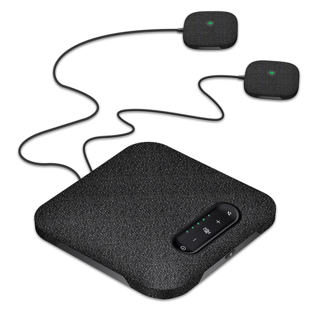 Настольный USB-телефон с беспроводной связью BT для конференц-связи, встроенные 4 микрофона, Hi-Fi-динамик, 2 удлинителя