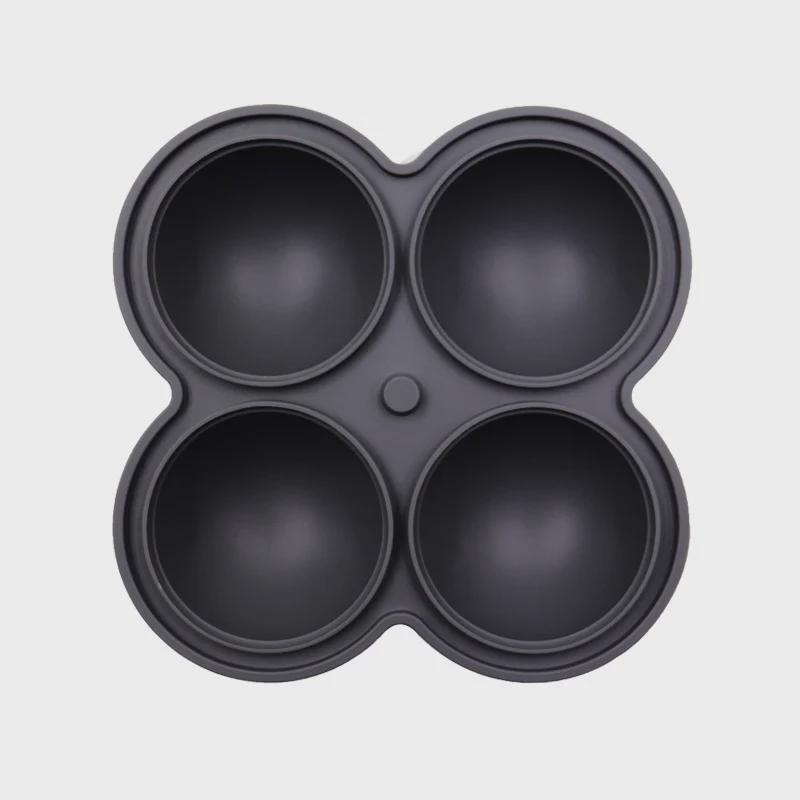 Top-Selling Silicone Ice Ball Mold with Funnel - 4 Round Ice Trays, 4 Holes