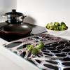 Tempered Glass Kitchen Board with Decorative Graphics, Metal Tunnel, 80x52 cm