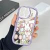 Cute Cartoon Pattern Cream Texture Casing Wavy Edge Soft Silicone Cover Phone Case for Samsung