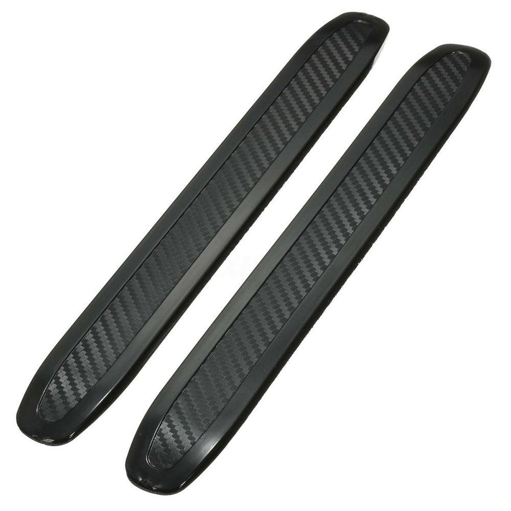 2Pcs Practical Rubber Carbon Scratch Guard Front/Rear Corner Anti-rub Car Bumper Strip