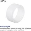 MECCANIXITY Silicone Rubber Bands Rings Non-slip 1" White for Wrapping Paper, Cord Wraps, Bundle 5pcs