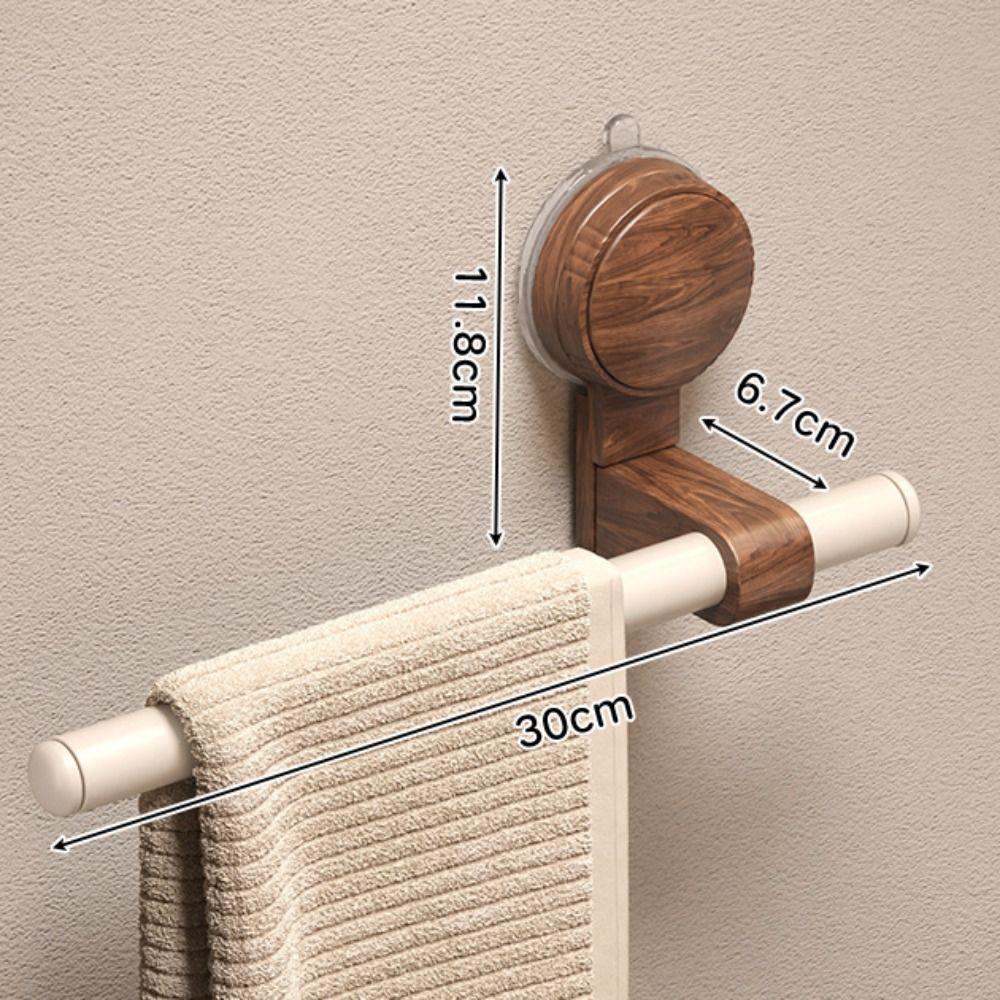 Plastics Walnut Wooden Towel Bar Walnut Wood Suction Mount Towel Bar No Hole Towel Bar  Shower room