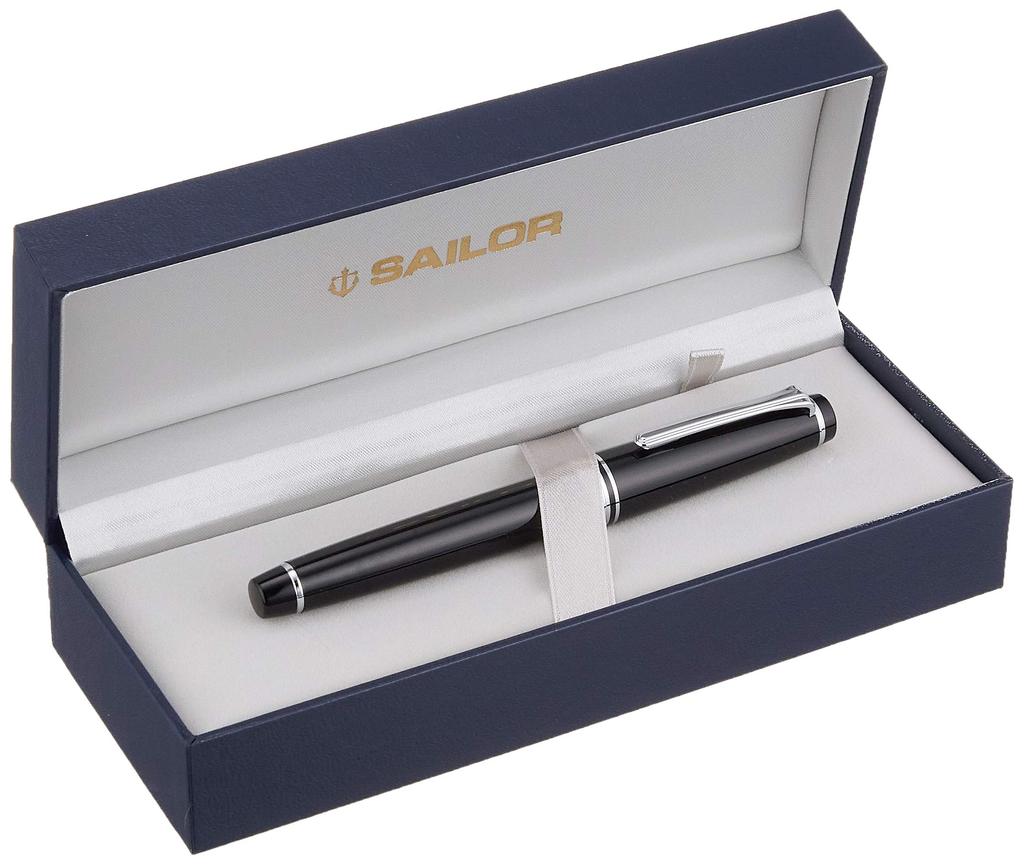 Sailor fountain pen Professional Gear Slim Silver Black Medium Fine 11-1222-320
