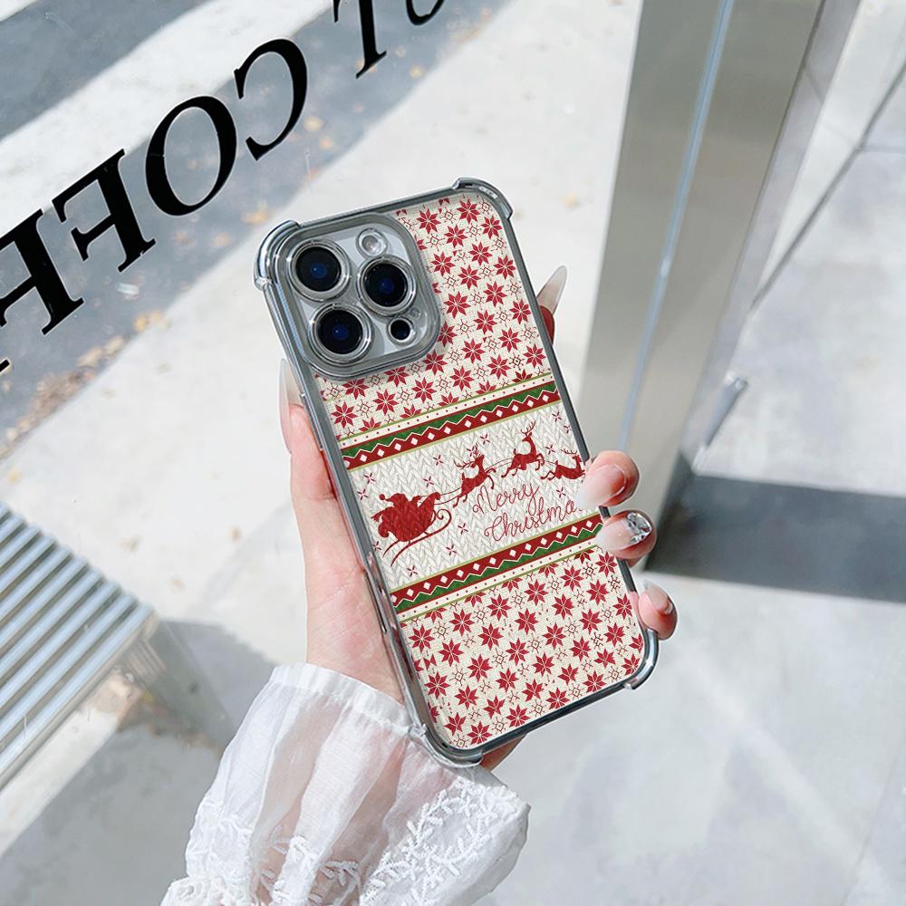 Чехлы для телефонов Ae112 Merry Christmas art из гальванизированного ТПУ для Xiaomi 11 Lite 5G Redmi Note 13 11 Pro 12C 9S 14C Huawei P40 с защитой на четыре угла