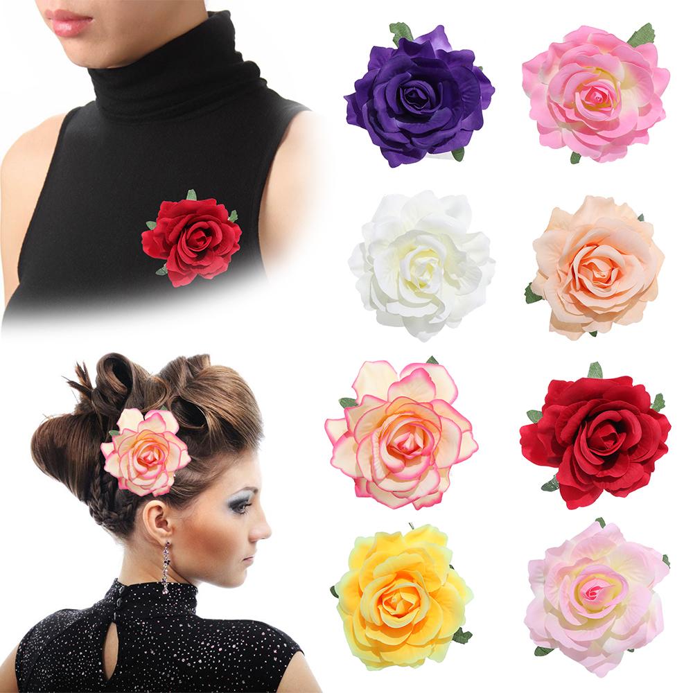 Accessories Bridesmaid Women Rose Flower Hairpin Brooch Hair Clip Wedding