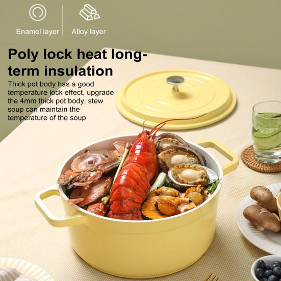 Heavy-duty Stockpot Non-Stick Saucepan with Lid Cast Aluminum Pot Versatile Cookware for Cooking Baking Frying