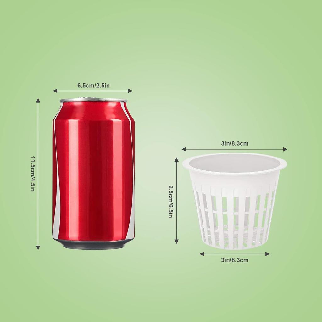 3 Inch Orchid Pot,10 Pcs Net Cup Pots with Holes and Saucers,White Net Pot Mesh Pot Net Cup Basket Hydroponic,Breathable Slotted Plastic Orchid