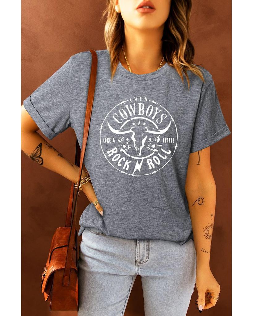 Azura Exchange Футболка с короткими рукавами и графическим принтом Steer Head