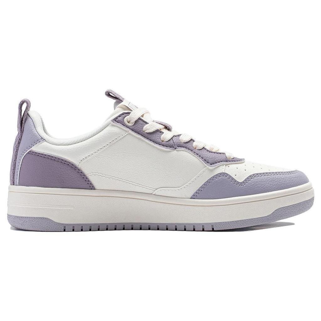 Li Ning модные универсальные белые кроссовки с толстой подошвой женские кроссовки фиолетовые AGCT472-4