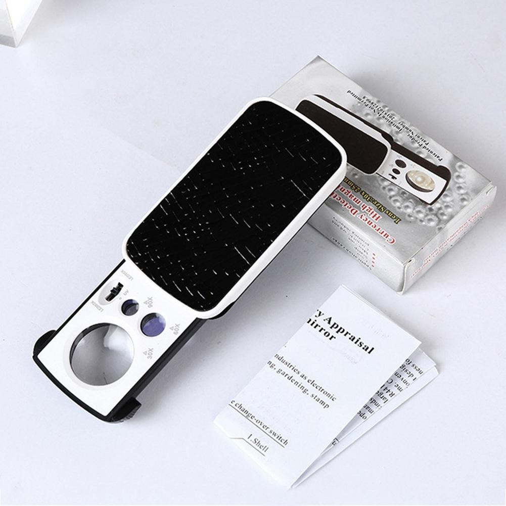 30X 60X 90X Magnifying Glass UV LED Jewelry Appraisal Reading Monocle Magnifier Reading Jewelry Appraisal Repair Tool Gift