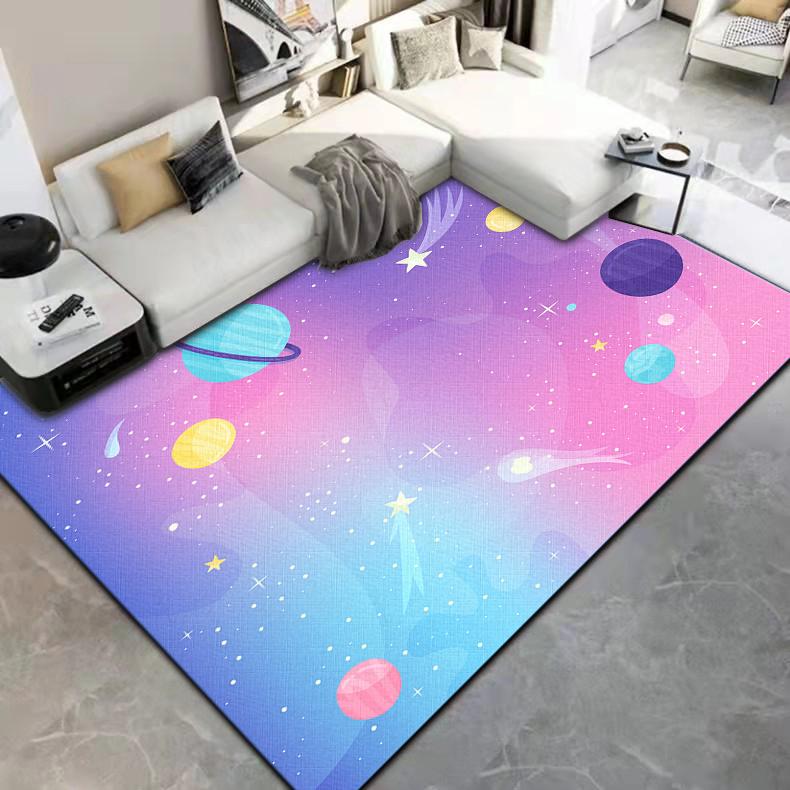 Cartoon Astronaut Carpet Camping Cushion Floor Mat Living Room Game Area Rug Floor Mat Children's Room Play Aera Mat Kawaii Rug